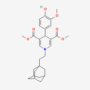 3,5-DIMETHYL 1-[2-(ADAMANTAN-1-YL)ETHYL]-4-(4-HYDROXY-3-METHOXYPHENYL)-1,4-DIHYDROPYRIDINE-3,5-DICARBOXYLATE