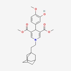 3,5-DIMETHYL 1-[2-(ADAMANTAN-1-YL)ETHYL]-4-(3-HYDROXY-4-METHOXYPHENYL)-1,4-DIHYDROPYRIDINE-3,5-DICARBOXYLATE