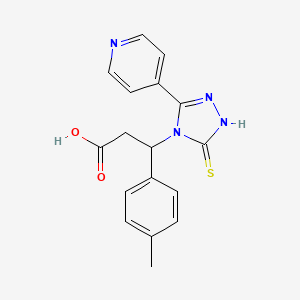 3-(4-METHYLPHENYL)-3-[3-(4-PYRIDYL)-5-SULFANYL-4H-1,2,4-TRIAZOL-4-YL]PROPANOIC ACID