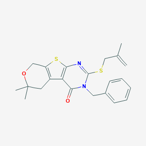 3-benzyl-6,6-dimethyl-2-[(2-methyl-2-propenyl)sulfanyl]-3,5,6,8-tetrahydro-4H-pyrano[4',3':4,5]thieno[2,3-d]pyrimidin-4-one