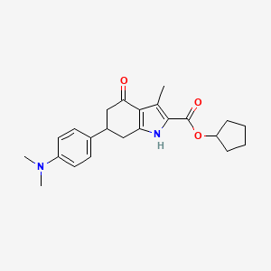 cyclopentyl 6-[4-(dimethylamino)phenyl]-3-methyl-4-oxo-4,5,6,7-tetrahydro-1H-indole-2-carboxylate