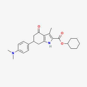 cyclohexyl 6-[4-(dimethylamino)phenyl]-3-methyl-4-oxo-4,5,6,7-tetrahydro-1H-indole-2-carboxylate