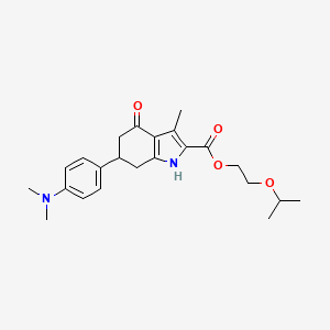 molecular formula C23H30N2O4 B4309098 2-(propan-2-yloxy)ethyl 6-[4-(dimethylamino)phenyl]-3-methyl-4-oxo-4,5,6,7-tetrahydro-1H-indole-2-carboxylate 