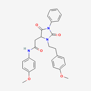 N-(4-METHOXYPHENYL)-2-{3-[2-(4-METHOXYPHENYL)ETHYL]-2,5-DIOXO-1-PHENYL-4-IMIDAZOLIDINYL}ACETAMIDE