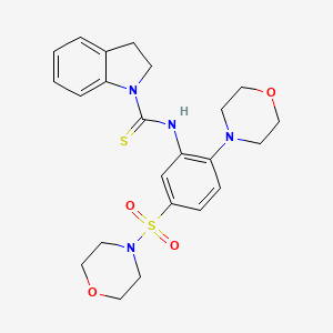 molecular formula C23H28N4O4S2 B4309117 N-[2-(4-MORPHOLINYL)-5-(4-MORPHOLINYLSULFONYL)PHENYL]-1-INDOLINECARBOTHIOAMIDE 