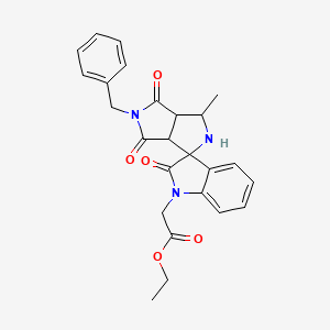 ethyl (5'-benzyl-3'-methyl-2,4',6'-trioxo-3',3a',4',5',6',6a'-hexahydro-2'H-spiro[indole-3,1'-pyrrolo[3,4-c]pyrrol]-1(2H)-yl)acetate