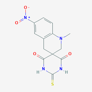 1'-methyl-6'-nitro-2-thioxo-1',4'-dihydro-2H,2'H-spiro[pyrimidine-5,3'-quinoline]-4,6(1H,3H)-dione