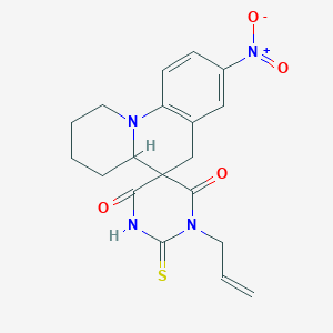 1'-allyl-8-nitro-2'-thioxo-2,3,4,4a-tetrahydro-1H,2'H,6H-spiro[pyrido[1,2-a]quinoline-5,5'-pyrimidine]-4',6'(1'H,3'H)-dione