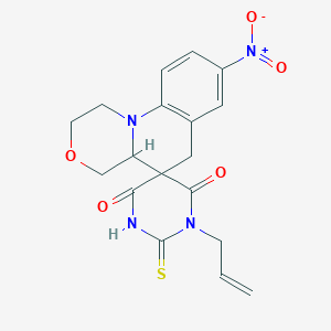 1'-allyl-8-nitro-2'-thioxo-1,2,4,4a-tetrahydro-2'H,6H-spiro[1,4-oxazino[4,3-a]quinoline-5,5'-pyrimidine]-4',6'(1'H,3'H)-dione