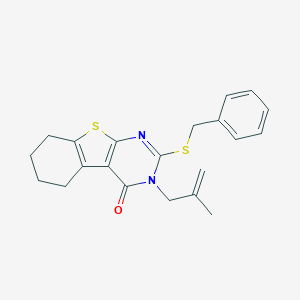 molecular formula C21H22N2OS2 B430916 2-Benzylsulfanyl-3-(2-methylprop-2-enyl)-5,6,7,8-tetrahydro-[1]benzothiolo[2,3-d]pyrimidin-4-one CAS No. 351440-95-4