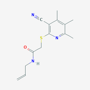 2-[(3-cyano-4,5,6-trimethylpyridin-2-yl)sulfanyl]-N-(prop-2-en-1-yl)acetamide