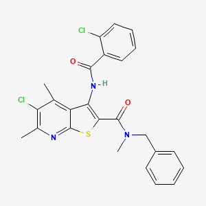 molecular formula C25H21Cl2N3O2S B4309177 N-benzyl-5-chloro-3-[(2-chlorobenzoyl)amino]-N,4,6-trimethylthieno[2,3-b]pyridine-2-carboxamide 