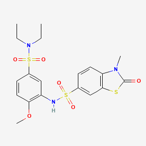 N-[5-(diethylsulfamoyl)-2-methoxyphenyl]-3-methyl-2-oxo-2,3-dihydro-1,3-benzothiazole-6-sulfonamide