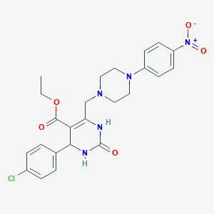 ETHYL 4-(4-CHLOROPHENYL)-6-{[4-(4-NITROPHENYL)PIPERAZINO]METHYL}-2-OXO-1,2,3,4-TETRAHYDRO-5-PYRIMIDINECARBOXYLATE