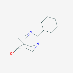 molecular formula C16H26N2O B430924 2-Cyclohexyl-5,7-dimethyl-1,3-diazatricyclo[3.3.1.1~3,7~]decan-6-one CAS No. 313702-89-5