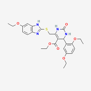 ETHYL 4-(2,5-DIETHOXYPHENYL)-6-{[(5-ETHOXY-1H-1,3-BENZIMIDAZOL-2-YL)SULFANYL]METHYL}-2-OXO-1,2,3,4-TETRAHYDRO-5-PYRIMIDINECARBOXYLATE