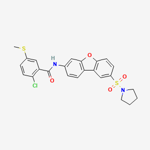 2-CHLORO-5-(METHYLSULFANYL)-N-[8-(1-PYRROLIDINYLSULFONYL)DIBENZO[B,D]FURAN-3-YL]BENZAMIDE