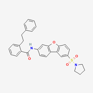 2-(2-phenylethyl)-N-[8-(pyrrolidin-1-ylsulfonyl)dibenzo[b,d]furan-3-yl]benzamide