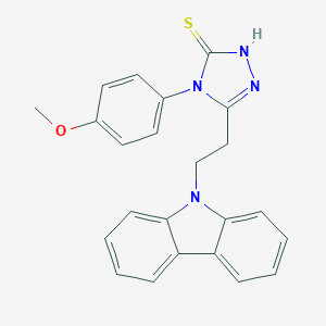 molecular formula C23H20N4OS B430929 5-[2-(9H-carbazol-9-yl)ethyl]-4-(4-methoxyphenyl)-4H-1,2,4-triazole-3-thiol CAS No. 328556-75-8