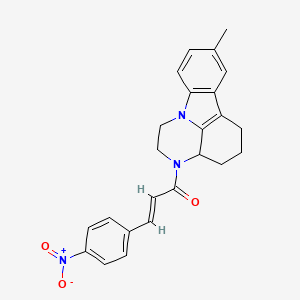 (2E)-1-(8-methyl-1,2,3a,4,5,6-hexahydro-3H-pyrazino[3,2,1-jk]carbazol-3-yl)-3-(4-nitrophenyl)prop-2-en-1-one