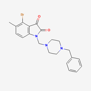 molecular formula C21H22BrN3O2 B4309320 1-[(4-BENZYLPIPERAZIN-1-YL)METHYL]-4-BROMO-5-METHYL-2,3-DIHYDRO-1H-INDOLE-2,3-DIONE 