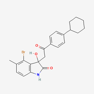 4-BROMO-3-[2-(4-CYCLOHEXYLPHENYL)-2-OXOETHYL]-3-HYDROXY-5-METHYL-2,3-DIHYDRO-1H-INDOL-2-ONE