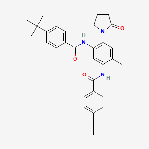 molecular formula C33H39N3O3 B4309352 4-TERT-BUTYL-N-[5-(4-TERT-BUTYLBENZAMIDO)-4-METHYL-2-(2-OXOPYRROLIDIN-1-YL)PHENYL]BENZAMIDE 