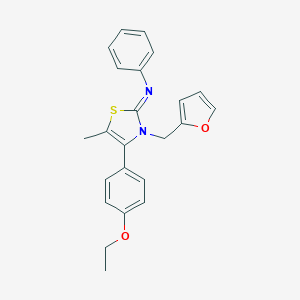 molecular formula C23H22N2O2S B430936 N-(4-(4-ethoxyphenyl)-3-(2-furylmethyl)-5-methyl-1,3-thiazol-2(3H)-ylidene)-N-phenylamine 
