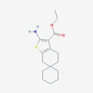 molecular formula C16H23NO2S B430939 ethyl 2-aminospiro[5,7-dihydro-4H-1-benzothiophene-6,1'-cyclohexane]-3-carboxylate CAS No. 356781-02-7