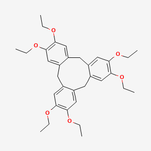 molecular formula C33H42O6 B4309427 2,3,7,8,12,13-HEXAETHOXY-10,15-DIHYDRO-5H-TRIBENZO[A,D,G]CYCLONONENE 