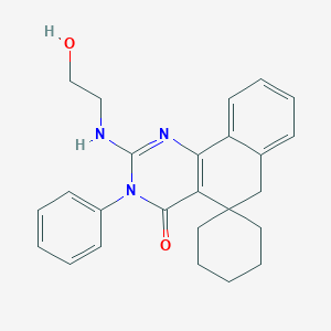 molecular formula C25H27N3O2 B430943 2-[(2-hydroxyethyl)amino]-3-phenyl-5,6-dihydrospiro(benzo[h]quinazoline-5,1'-cyclohexane)-4(3H)-one CAS No. 301353-41-3