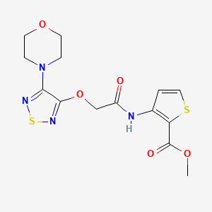 molecular formula C14H16N4O5S2 B4309436 METHYL 3-({2-[(4-MORPHOLINO-1,2,5-THIADIAZOL-3-YL)OXY]ACETYL}AMINO)-2-THIOPHENECARBOXYLATE 