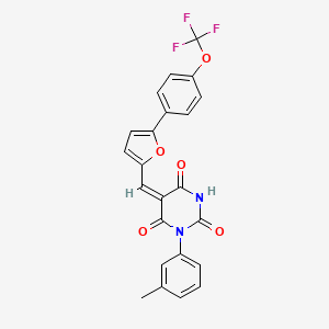 1-(3-METHYLPHENYL)-5-((E)-1-{5-[4-(TRIFLUOROMETHOXY)PHENYL]-2-FURYL}METHYLIDENE)-2,4,6(1H,3H,5H)-PYRIMIDINETRIONE