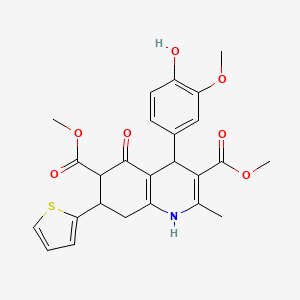 DIMETHYL 4-(4-HYDROXY-3-METHOXYPHENYL)-2-METHYL-5-OXO-7-(2-THIENYL)-1,4,5,6,7,8-HEXAHYDRO-3,6-QUINOLINEDICARBOXYLATE