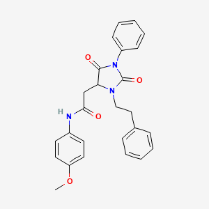 2-[2,5-dioxo-1-phenyl-3-(2-phenylethyl)imidazolidin-4-yl]-N-(4-methoxyphenyl)acetamide