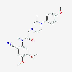 N-(2-CYANO-4,5-DIMETHOXYPHENYL)-2-[4-(4-METHOXYPHENYL)-3-METHYL-1-PIPERAZINYL]ACETAMIDE