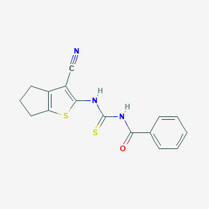 molecular formula C16H13N3OS2 B430948 1-Benzoyl-3-(3-cyano-5,6-dihydro-4H-cyclopenta[b]thiophen-2-yl)-thiourea CAS No. 328072-42-0