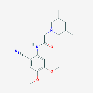 N-(2-CYANO-4,5-DIMETHOXYPHENYL)-2-(3,5-DIMETHYL-1-PIPERIDINYL)ACETAMIDE