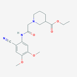 molecular formula C19H25N3O5 B4309491 ETHYL 1-{[(2-CYANO-4,5-DIMETHOXYPHENYL)CARBAMOYL]METHYL}PIPERIDINE-3-CARBOXYLATE 