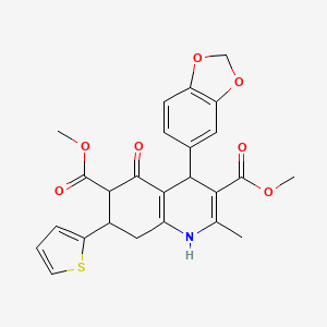 DIMETHYL 4-(1,3-BENZODIOXOL-5-YL)-2-METHYL-5-OXO-7-(2-THIENYL)-1,4,5,6,7,8-HEXAHYDRO-3,6-QUINOLINEDICARBOXYLATE