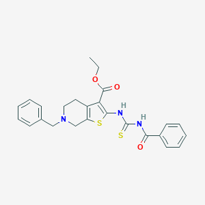 molecular formula C25H25N3O3S2 B430952 ethyl 2-(benzoylcarbamothioylamino)-6-benzyl-5,7-dihydro-4H-thieno[2,3-c]pyridine-3-carboxylate CAS No. 102609-55-2