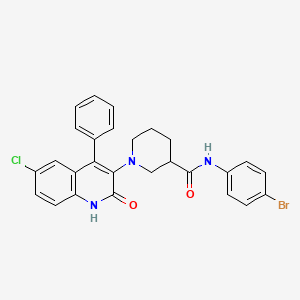 N-(4-BROMOPHENYL)-1-(6-CHLORO-2-OXO-4-PHENYL-12-DIHYDROQUINOLIN-3-YL)PIPERIDINE-3-CARBOXAMIDE