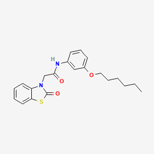 molecular formula C21H24N2O3S B4309540 N-[3-(HEXYLOXY)PHENYL]-2-(2-OXO-2,3-DIHYDRO-1,3-BENZOTHIAZOL-3-YL)ACETAMIDE 