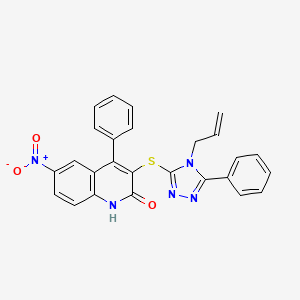 6-NITRO-4-PHENYL-3-{[5-PHENYL-4-(PROP-2-EN-1-YL)-4H-1,2,4-TRIAZOL-3-YL]SULFANYL}-1,2-DIHYDROQUINOLIN-2-ONE