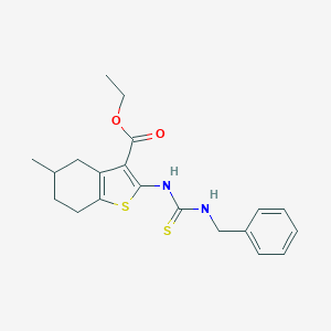 molecular formula C20H24N2O2S2 B430955 Ethyl 2-(benzylcarbamothioylamino)-5-methyl-4,5,6,7-tetrahydro-1-benzothiophene-3-carboxylate CAS No. 328068-60-6