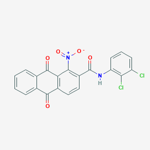 molecular formula C21H10Cl2N2O5 B4309562 N-(2,3-DICHLOROPHENYL)-1-NITRO-9,10-DIOXO-9,10-DIHYDRO-2-ANTHRACENECARBOXAMIDE 