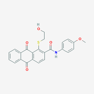 1-[(2-hydroxyethyl)sulfanyl]-N-(4-methoxyphenyl)-9,10-dioxo-9,10-dihydroanthracene-2-carboxamide