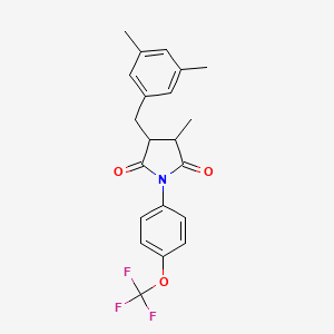 molecular formula C21H20F3NO3 B4309597 3-(3,5-DIMETHYLBENZYL)-4-METHYL-1-[4-(TRIFLUOROMETHOXY)PHENYL]DIHYDRO-1H-PYRROLE-2,5-DIONE 