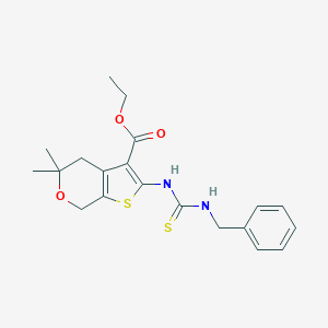 molecular formula C20H24N2O3S2 B430960 Ethyl 2-(benzylcarbamothioylamino)-5,5-dimethyl-4,7-dihydrothieno[2,3-c]pyran-3-carboxylate CAS No. 330819-58-4
