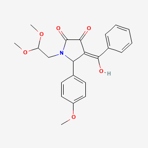 molecular formula C22H23NO6 B4309605 4-benzoyl-1-(2,2-dimethoxyethyl)-3-hydroxy-5-(4-methoxyphenyl)-1,5-dihydro-2H-pyrrol-2-one 